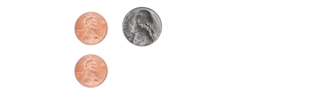 count pennies and nickels