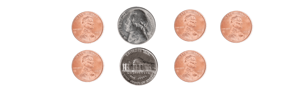 count pennies and nickels