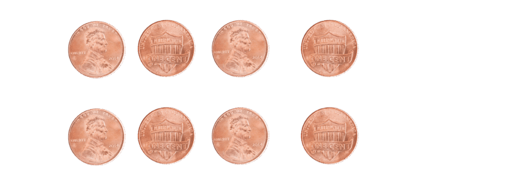 count pennies and nickels