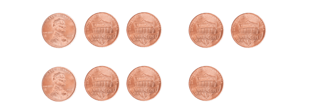 count pennies and nickels