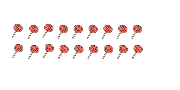 Model showing groups of dots