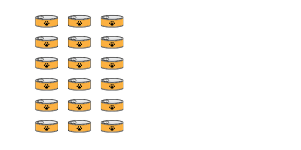 Model showing groups of dots
