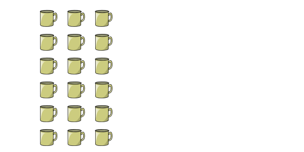 Model showing groups of dots
