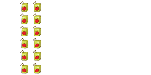 Model showing groups of dots